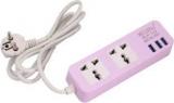 Wishpool Smart Power Strip Extension Socket Plug With 3 USB Port 2.0 & 2 Universal Socket Worldwide Adaptor