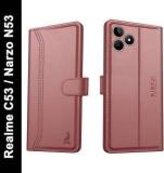 Aibex Flip Cover for Realme C51 / Realme C53 / Realme Narzo N53|Vegan |PU Leather |Foldable Stand & Pocket (Cases with Holder, Pack of: 1)