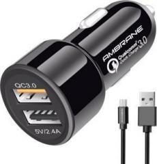 Ambrane 5.4 Amp Qualcomm Certified Turbo Car Charger (With USB Cable)