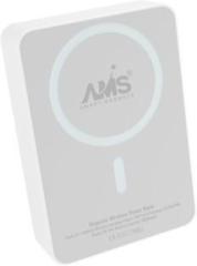 Ams 12000 mAh 22.5 W Wired & Wireless With MagSafe Compact Pocket Size Power Bank (Lithium Polymer, Fast Charging for Mobile)