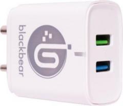 Blackbear 2.4 Amp Double Dual Port Smart Phone USB Mobile Charger (Cable Included)