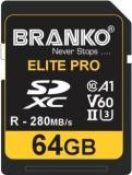 Branko Elite Pro Memory Card for Photo Video Music Voice File DSLR Camera DSC Camcorder 64 GB SDXC Class 10 280 MB/s Memory Card