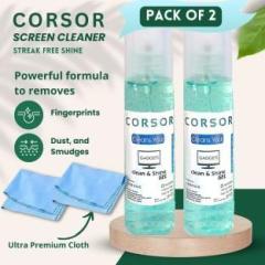 Corsor CS9 Pack of 2 Screen Cleaner Spray Kit with Premium Microfiber Cloth for Computers, Mobiles, Laptops, Gaming