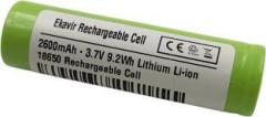 Ekavir 2600mAh Rechargable Lithiem 18650, 2600mAh, Rechargable cell, Battery