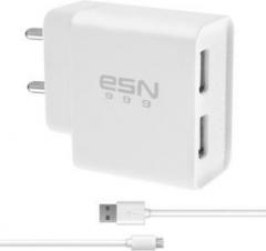 Esn 999 EN 222 Dual Port 3.4A Fast Charger With Charge & Sync USB Cable 3.4 A Multiport Mobile Charger with Detachable Cable (Cable Included)