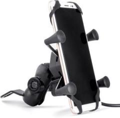 Flipkart Smartbuy Strong & Stylish Universal X Grip Mobile Holder with Fast USB Charging Support Bike Mobile Holder