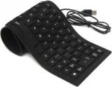 Foscadit Foldable Silicone Keyboard, USB Wired 85 Keys Waterproof Rollup Keyboard Wired USB, Wireless Multi Device Keyboard