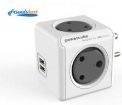 Friendskart Powercube 2 USB Port With 4 Socket Mobile Charger