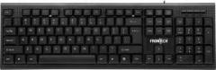 Frontech Wired Keyboard |Membrane 104 Keys| Super Slim Design | Retractable Stand KB 0007 Wired USB Desktop Keyboard