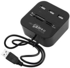 Gadget Deals All in One USB Hub Combo 3 USB ports and all in one card reader, USB 2.0, for Pen drives / Cameras / Mobiles / PC / Laptop / Notebook / Tablet, Docking station, MS/MS pro Duo/SD/MMC/M2/Micro SD support Card Reader