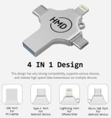 Hmd 4 PORT 1 TB PENDRIVE for iOS & Android Compatible with iPhone, iPad, Android, PC 1 TB OTG Drive (Type A to Type C)