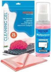 Hotkei Laptop Keyboard Cleaner Cleaning Kit Gel + Liquid + Microfiber Cloth Combo Set for Laptops, Computers, Mobiles (LED LCD TV PC Monitor Smart Phone Screen Cleaner Kit)