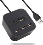 Jihaan USB Hub 2.0 480Mbps USB Combo Card Reader All in 1 Multi USB Splitter Card Reader