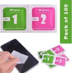 Mak 200Pcs Set Of 200 Mobile Screen Wet and Dry Cleaning Wipes for Mobiles, Laptops, Computers