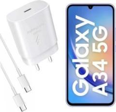 Mak 25 W Supercharge 3.1 A Wall Charger for Mobile with Detachable Cable (Compatible for Galaxy A34 5G & Other Devices, Cable Included)