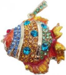 Microware Golden Fish Shape Jewellery Designer Pen Drive 8 GB