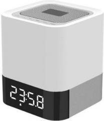 MSE Touch Sensor LED Light with Digital Clock High Base_WHT4 Portable Bluetooth Mobile/Tablet Speaker