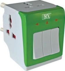 Mx Multi Plug with 3 Individual Switches, Sockets and LED Indicator Surge Protector Worldwide Adaptor