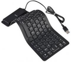 Newvez Silicon Flexible 85 Keys Black Wired USB Multi device Keyboard