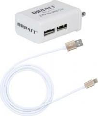 Orbatt 2.5A Fast Charger With Cable for iphone Mobile Charger (Cable Included)