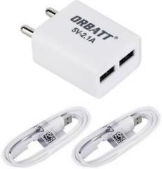 Orbatt Combo 2.1 White CHR 2 Micro White Mobile Charger (Cable Included)