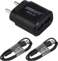 Orbatt Combo 3.1 Black CHR 2 Micro Black Mobile Charger (Cable Included)