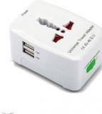 Outre All In One Universal International Travel AC Power Round Charger AU US UK EU Converter Plug With 2 Usb Port Worldwide Adaptor