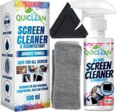 Quiclean Screen & Lens Cleaner 500 ml with Microfiber Cloth for Computers, Laptops, Gaming, Mobiles (QCSCREENCLEANERNEWP1)