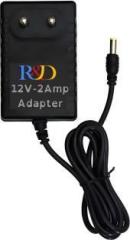 R&d Standard 12V 2AMP Power Supply with 5.5mm DC Plug 12 W Adapter (Power Cord Included)