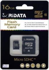 Ridata Class 10 Series 16 GB MicroSDHC Class 10 30 Memory Card (With Adapter)