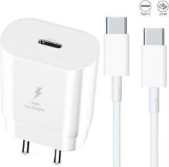 Roarx 25 W Quick Charge 3 A Wall Charger for Mobile with Detachable Cable (25W Super Fast Charging For Samsung M33/F23/F41/M51/A51/A42/M53 5G Charger)