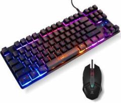 Rpm Euro Games Gaming Keyboard and Mouse Combo | Keyboard 87 Keys, Backlit | 3200 DPI Mouse Wired USB Gaming Keyboard