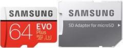 Samsung Evo Plus 64 GB SDXC Class 10 100 MB/s Memory Card (With Adapter)