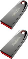 Sandisk Cruzer Force USB Flash Drive Metal Casing Combo of Two 16 GB Pendrives 16 GB Pen Drive