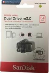 Sandisk Ultra Dual Drive m3.0 64 GB OTG Drive (Type A to Micro USB)