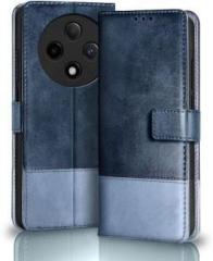 Sess Xusive Flip Cover for Oppo F27 5G Dual Color Leather Finish Wallet Sky Blue (Dual Protection)