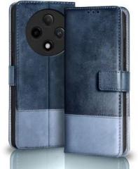 Sess Xusive Flip Cover for Oppo F27 Pro Plus + 5G Dual Color Leather Finish Wallet Sky Blue (Dual Protection)