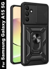 Shieldtech Back Cover for Samsung Galaxy A15 5G, Sliding Camera Shield & 360 Protection Ring Stand Mobile Phone Case (Ring Case, Pack of: 1)