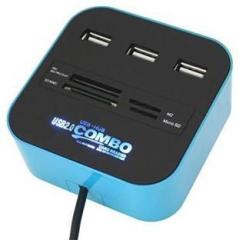 Spincart All in One USB Hub Combo 3 USB ports and all in one card reader, USB 2.0, for Pen drives / Cameras / Mobiles / PC / Laptop / Notebook / Tablet, Docking station, MS/MS pro Duo/SD/MMC/M2/Micro SD support Card Reader