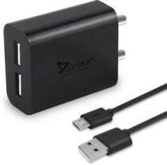 Syska WC 3AD 3.1 A Multiport Mobile Charger with Detachable Cable (Cable Included)