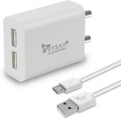 Syska WC 3AD WH 3.1 A Multiport Mobile Charger with Detachable Cable (Cable Included)