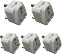 Tuscan TSC 104 Pack of 5 UK Flat Pin Plug Universal Travel Adaptor Worldwide Adaptor