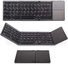 Voocme Foldable Bluetooth Wireless Portable Keyboard with Touchpad Rechargeable Slim Wireless Multi device Keyboard