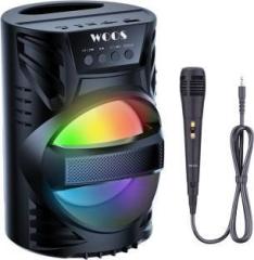 Woos Dynamic RGB Lights, Microphone, FM Radio, Hands Free Calling 5 W Bluetooth Wireless Portable Speaker with Mic & TWS Feature (Stereo Channel)