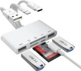 Zeitel Card Reader 5 In 1 SD Card Reader Micro SD Card Reader With Light Ning Port Card Reader