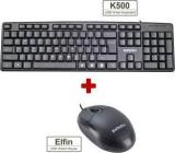 Zebion K500 Keyboard + Elfin Mouse Wired USB Desktop Keyboard