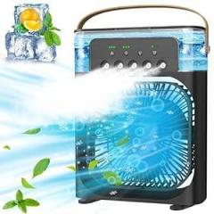 Divine MINI COOLER.4 Mini Air Cooler, USB Desk Fan, Personal Evaporative Cooler With 7 Colors LED Light, 1/2/3 H Timer, 3 Wind Speeds And 3 Spray Modes For Office, Home, Dorm, Travel