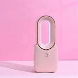 Homgee Office Home Desktop USB Reable Mini Bladeless Fan Pink Basic Model Without Light And Battery Portable