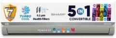 Sharp 1.5 Ton 3 Star AH SI18V3B GC 2025 Model 5 in 1 Convertible, 7 Stage Health Filters, Turbo Cool Technology, AntiCorrosive Gold Fin Split Inverter AC (White)