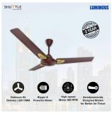 Luminous 1200 Shuttle Ceiling Fan Red